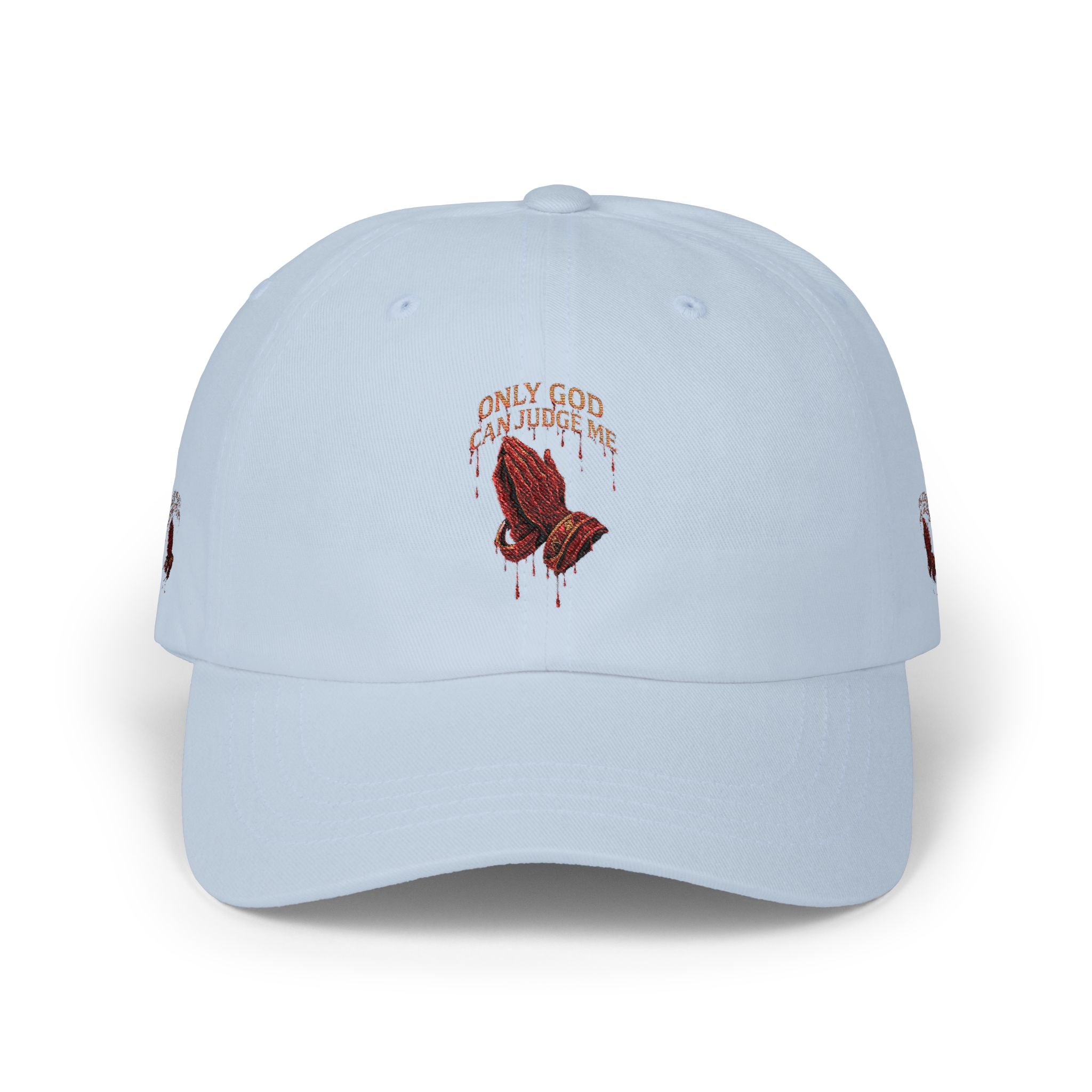 PRAYING HANDS Embroidered Cap White Baseball Hat