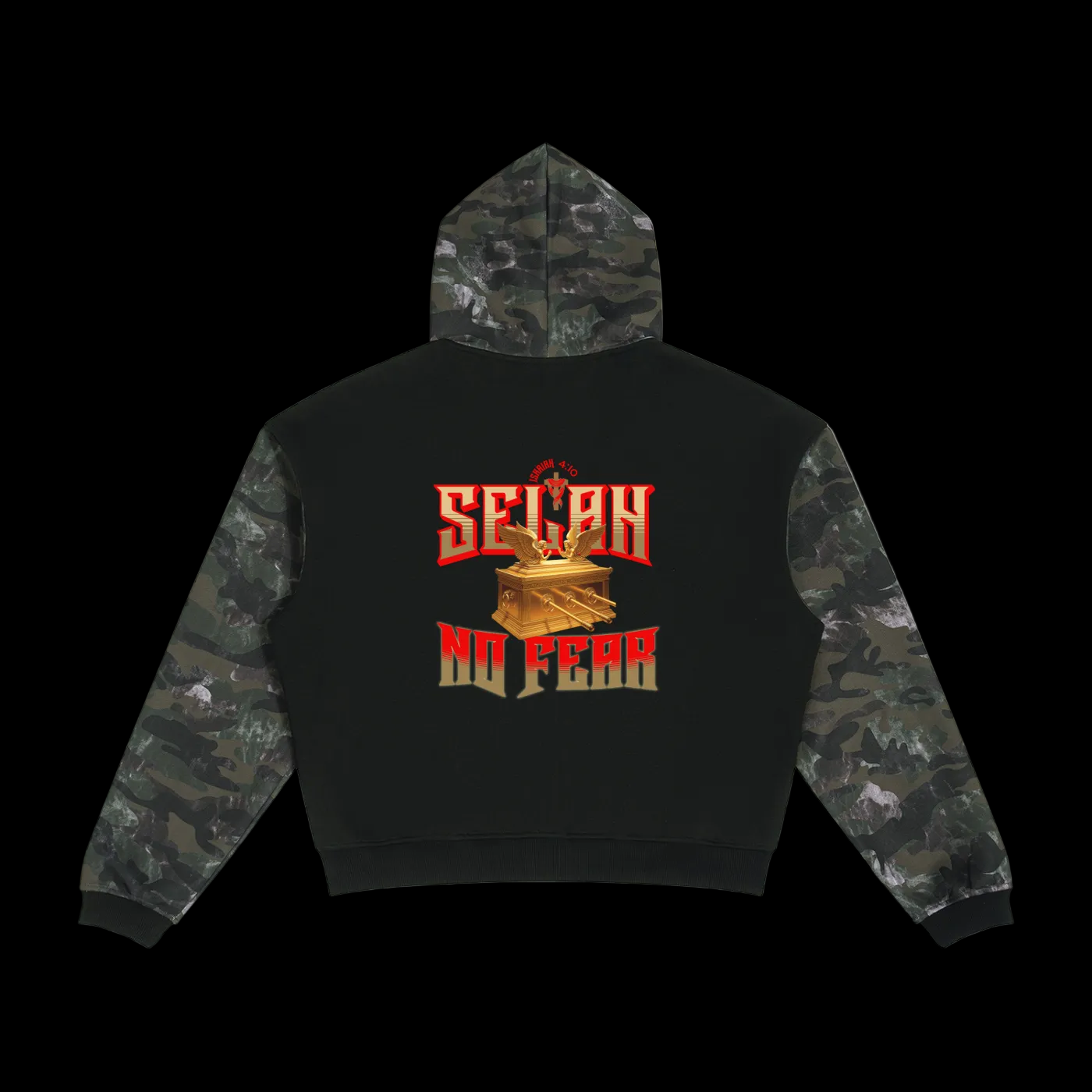 Unisex Colorblock Camo Full Zip Boxy Hoodie