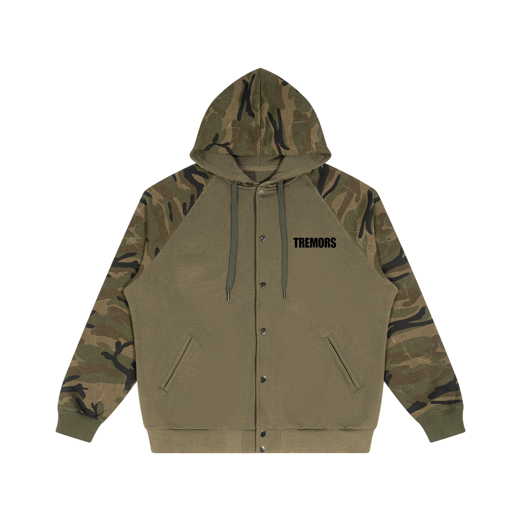 Unisex Camo-Splice Raglan Zip Hoodie
