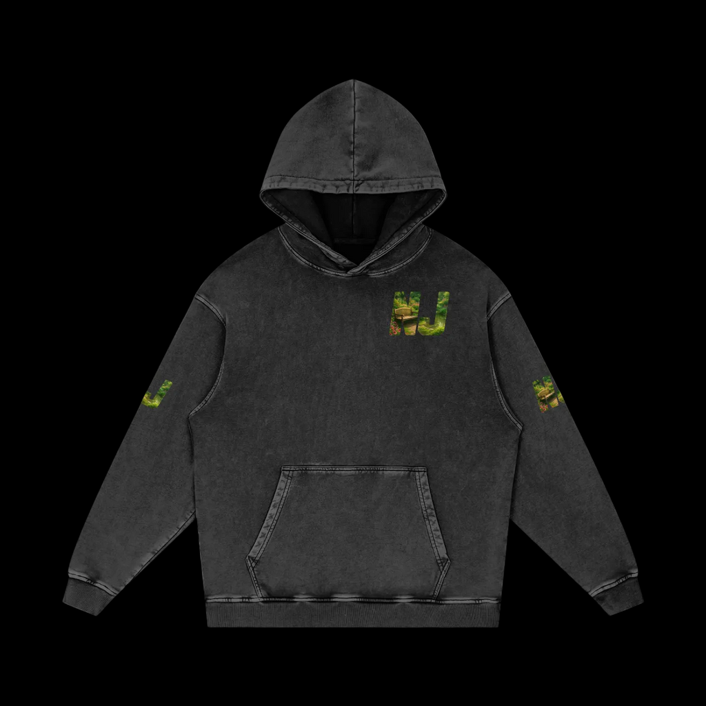 Snow Washed Loose Cotton Hoodie