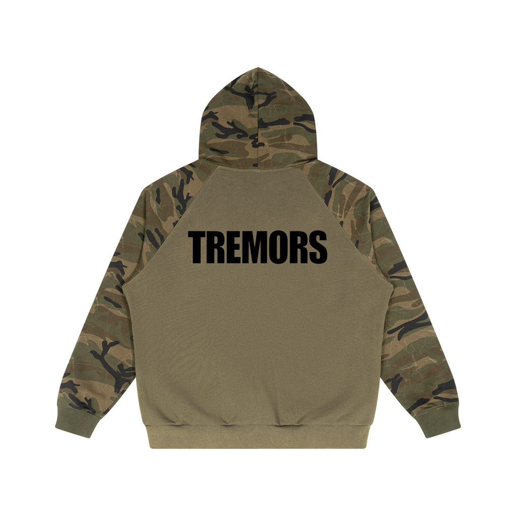 Unisex Camo-Splice Raglan Zip Hoodie