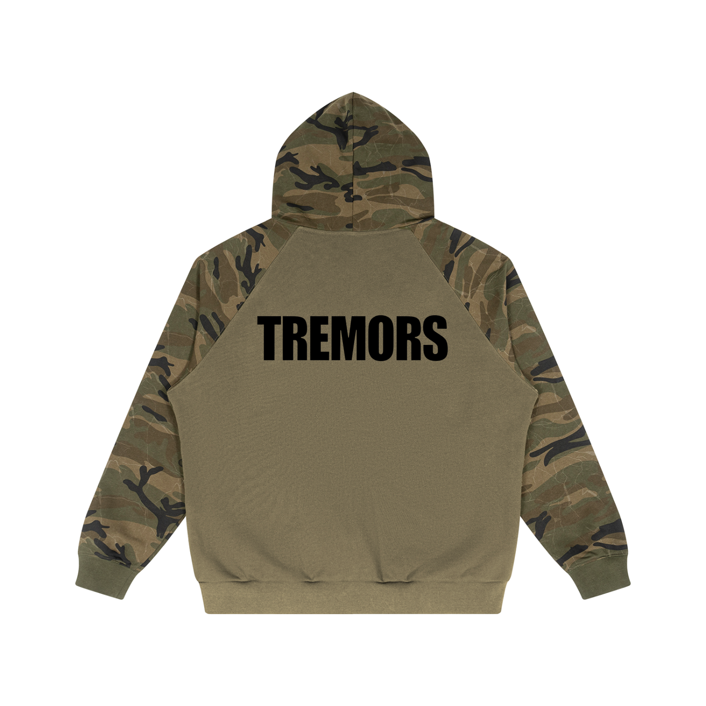 Unisex Camo-Splice Raglan Zip Hoodie