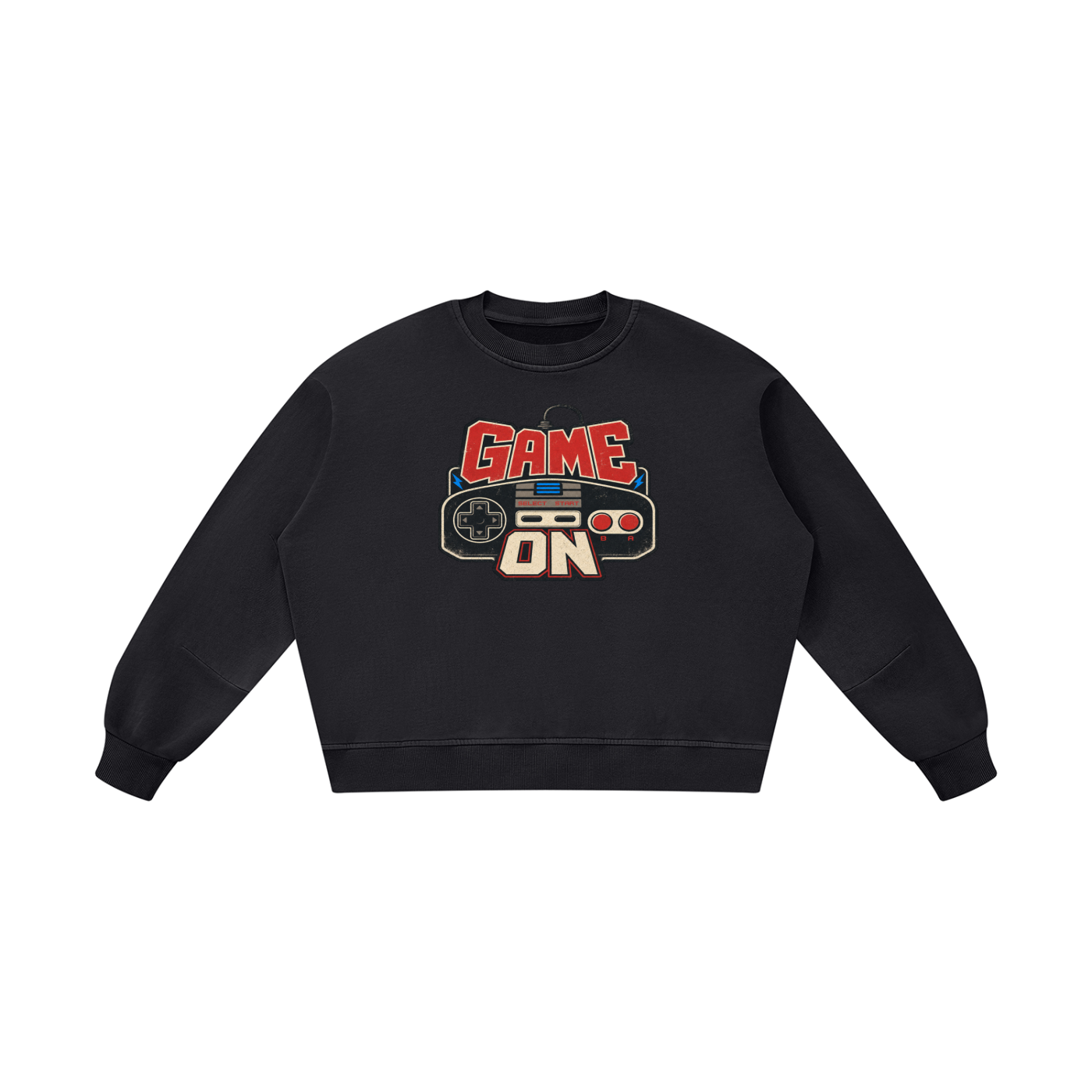 Vintage Washed Crewneck Sweatshirt | Oversized Retro Pullover & Heavyweight Graphic Fleece